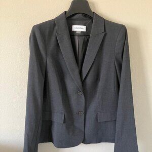 NWT Calvin Klein Women's Dress Suit Jacket - Charcoal Size 12P